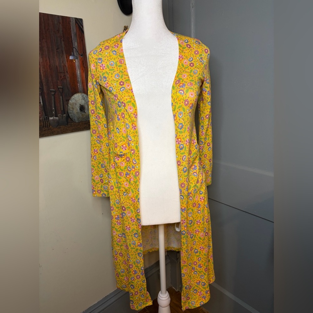 LuLaRoe Yellow Floral Cardigan